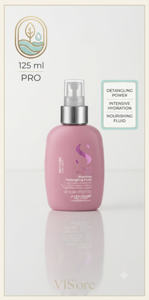 Alfaparf Milano Semi di Lino Moisture Nutritive Detangling Fluid – akimirksniu glotnūs ir žvilgantys plaukai